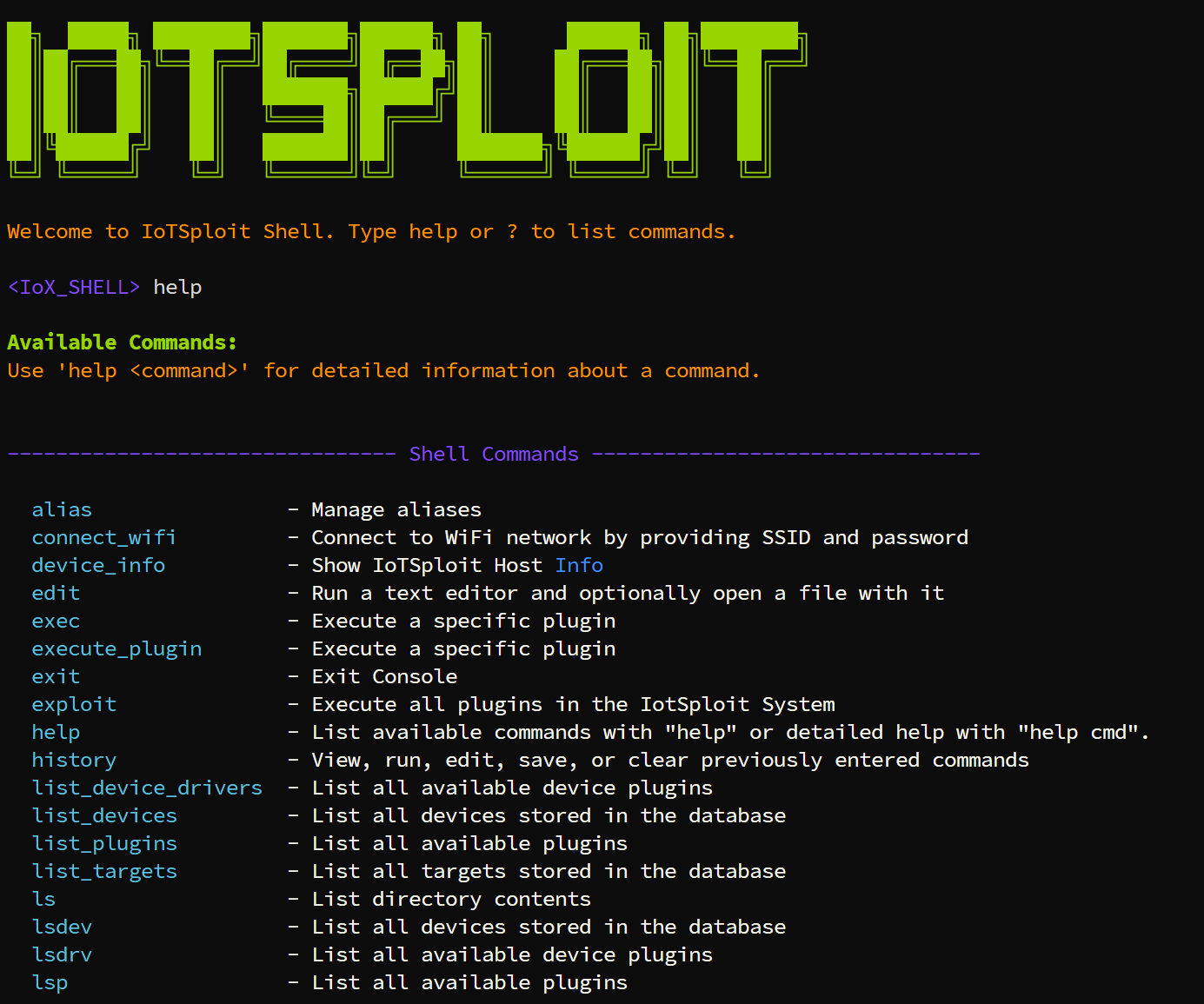 IoTSploit Console Interface